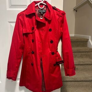 Forever 21 Bold Red Trench Coat